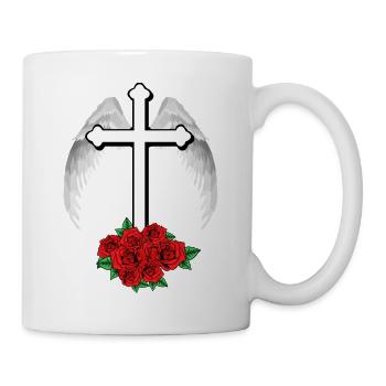 Himmlisches Kreuz Kreuze Jesus Gott Engelsflügel - Tasse - Weiß - Rechts