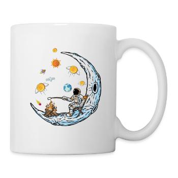 BTC Bitcoin HODL and RELAX Lune Astronaute - Mug blanc - blanc - Droite