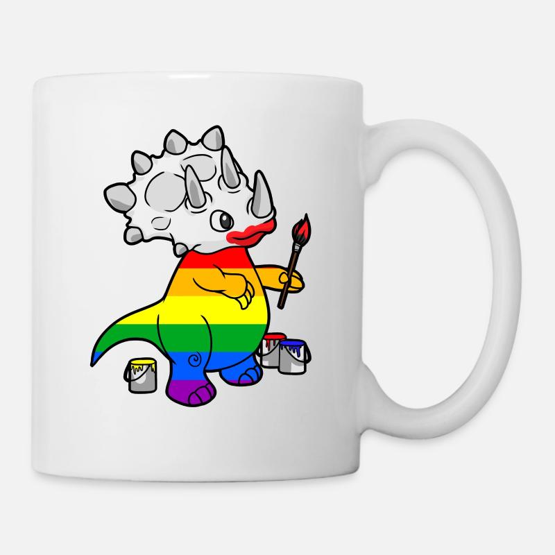Triceratops LGBT Rainbow - Mug - white