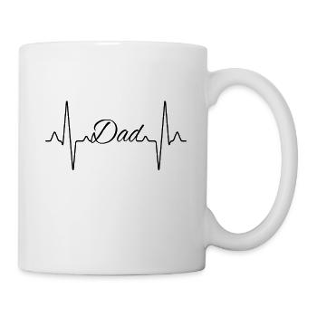 Papa papa battement de cœur - Mug blanc - blanc - Droite