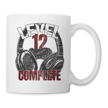 Level 12 complete gamer zocker Geburtstags Spruch - Tasse - Weiß - Rechts