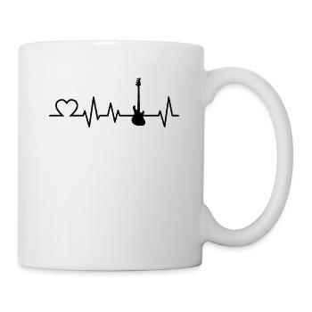 E-Bass Herzschlag Bassist Geschenk - Tasse - Weiß - Rechts