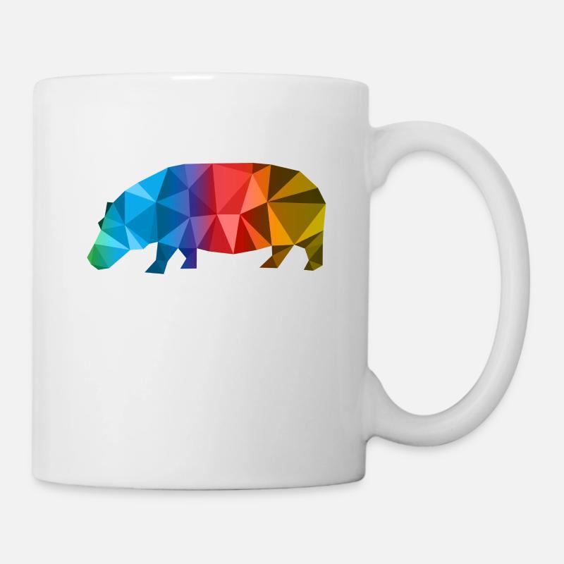 Nilperd cadeau Hippo colorée art géométrie - Mug blanc - blanc