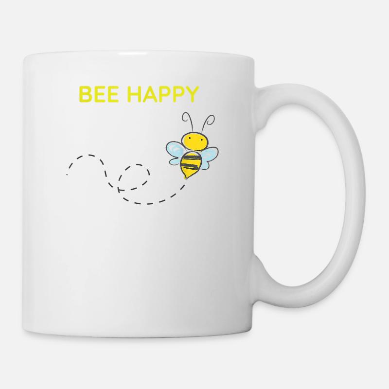 Bee Happy - Tasse - Weiß