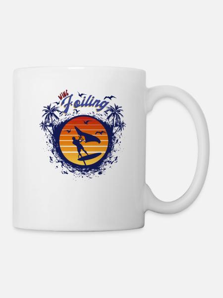 Wing foiling sky wing cadeau - Mug blanc - blanc