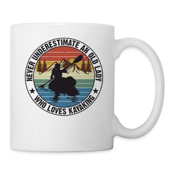 Kayaking Lady Vintage Sunset - Tasse - Weiß - Rechts