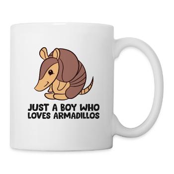 Funny Armadillo Just a Boy Who Loves Armadillos - Mug - white - Right