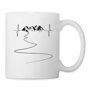 Montagnes Sentier ski sentiers de randonnées courbes battement de coeur - Mug blanc - blanc - Droite
