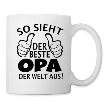 So sieht der beste Opa der Welt aus Vatertag Opi - Tasse - Weiß - Rechts
