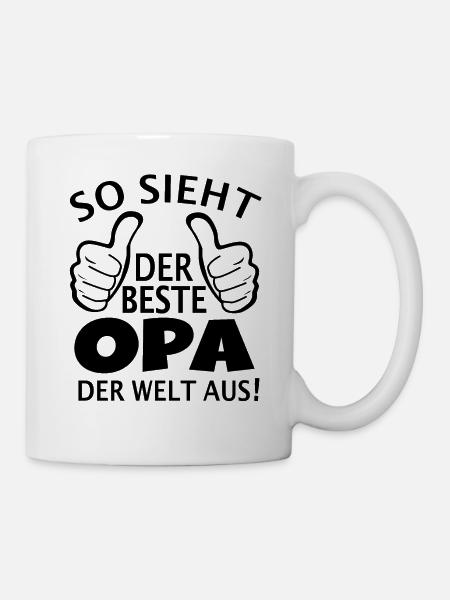 So sieht der beste Opa der Welt aus Vatertag Opi - Tasse - Weiß