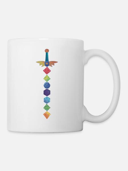 Polyhedral Dice Sword Fantasy Role-Playing Game - Tasse - Weiß