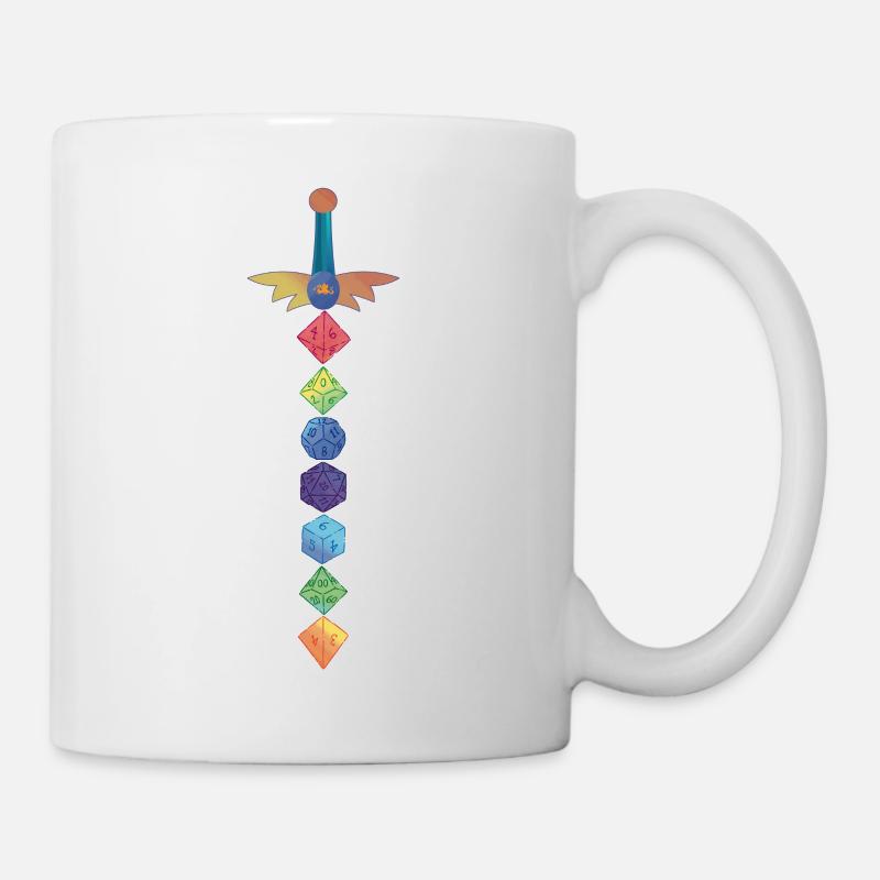 Polyhedral Dice Sword Fantasy Role-Playing Game - Tasse - Weiß