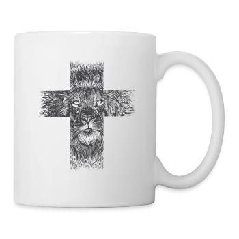 Lion Croix Savane désert Roi Lion - Mug blanc - blanc - Droite