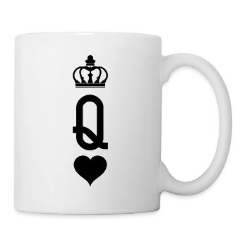 King And Queen Skull - 2 Of 2 Card Heart Couples - Mug blanc - blanc - Droite