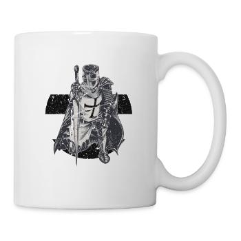 Knight Red White Templer order medieval armor - Mug - white - Right