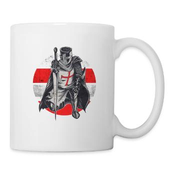 Ritter Rot Weiß Templerorden Mittelalter Rüstung - Tasse - Weiß - Rechts