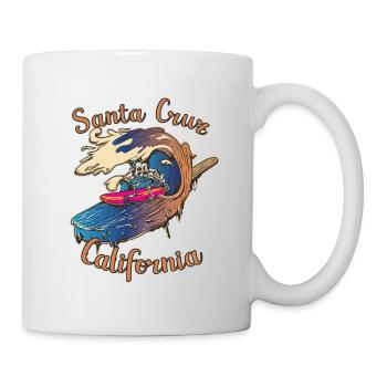 Santa Cruz California Surfer Skelet vintage - Mug - white - Right