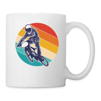 Bmx coureur Vintage Retro Hobby Vélo - Mug blanc - blanc - Droite