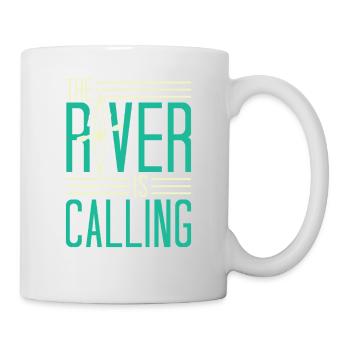 Funny Rowing Canoe Kajak The River Is Calling - Tasse - Weiß - Rechts
