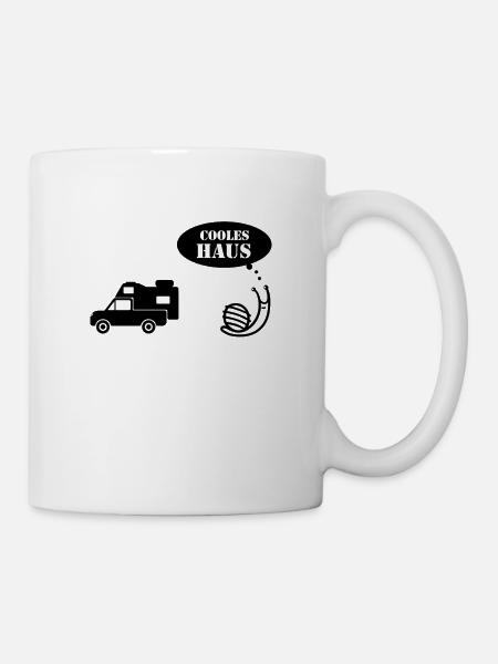 Pickup Wohnkabine trifft auf Schnecke Cooles Haus - Tasse - Weiß