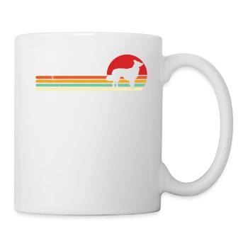 Border Collie Sunset Shirt Rétro Border Collie Sun - Mug blanc - blanc - Droite