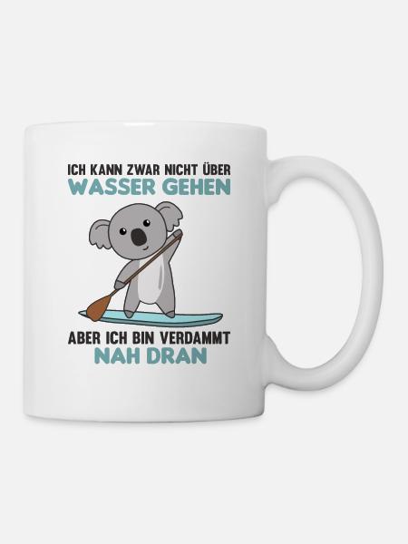 Stand Up Paddeln mit Koala paddling - Tasse - Weiß