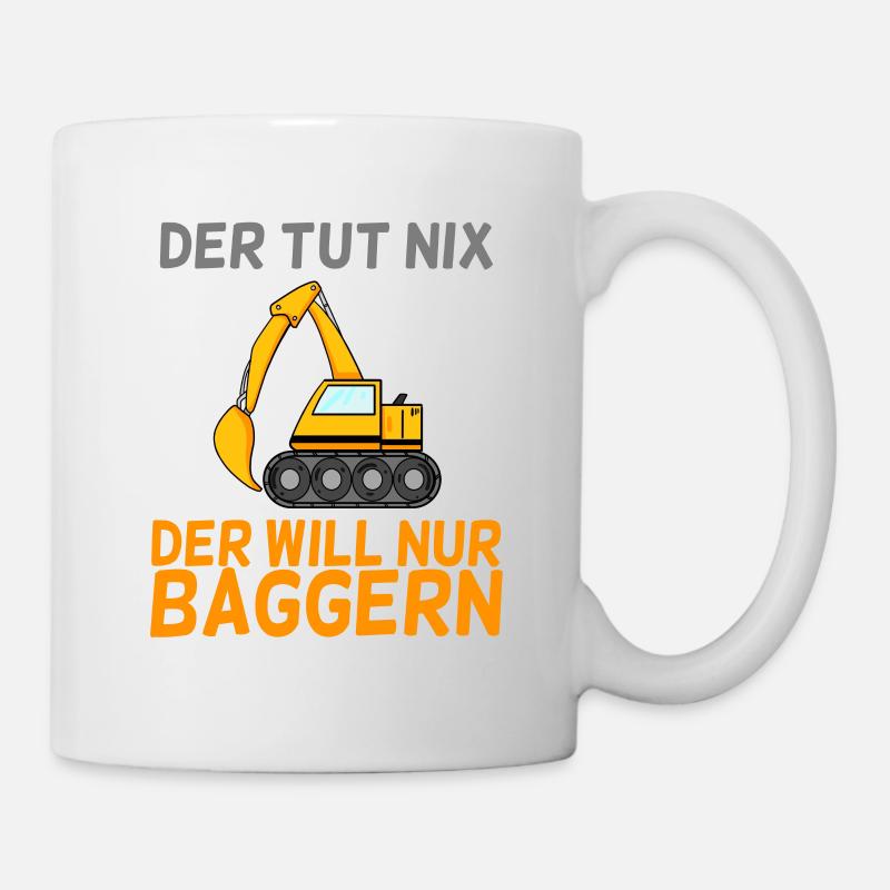 Bagger Baggern - Tasse - Weiß