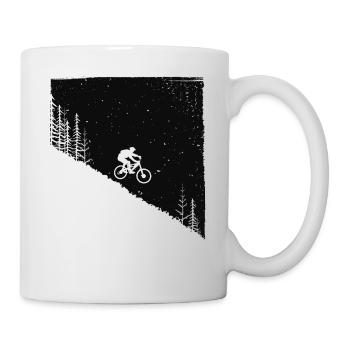 MTB Biker Berg abwärts Berge Bike Mountainbike - Tasse - Weiß - Rechts