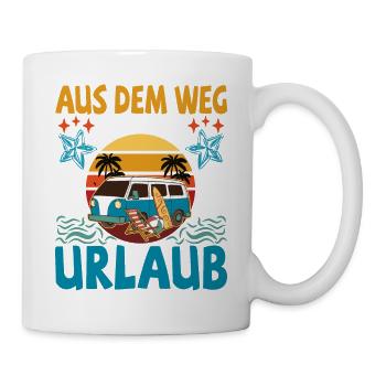 Aus dem Weg ich muss in den Urlaub Strandurlaub - Tasse - Weiß - Rechts