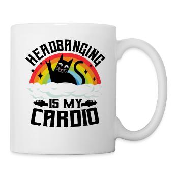Headbanging Is My Cardio Cat Rainbow Heavy Metal - Mug - white - Right