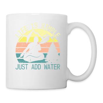 Life Is Simple Just Add Water Retro Kayak Outdoor - Mug - white - Right
