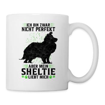 Mein Shetland Sheepdog liebt mich Sheltie Spruch - Tasse - Weiß - Rechts