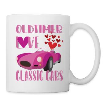 Oldtimer Love -classic cars - Tasse - Weiß - Rechts