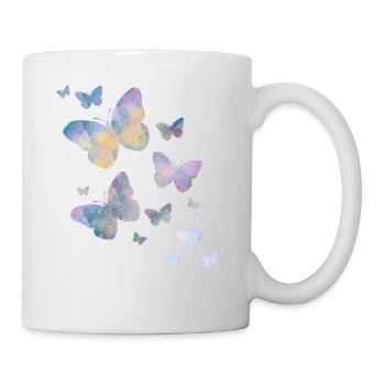 Schmetterling Schmetterling Tier bunt Farbe - Mug blanc - blanc - Droite