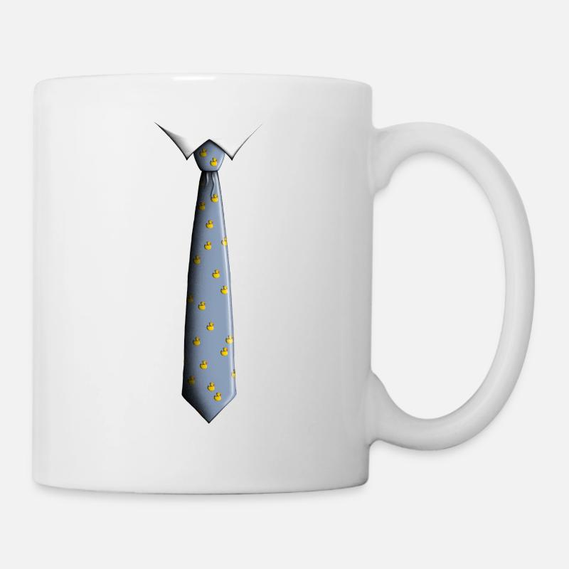 Krawatte mit Enten - Tasse - Weiß