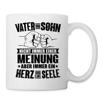Vater und Sohn ein Herz und eine Seele - Tasse - Weiß - Rechts