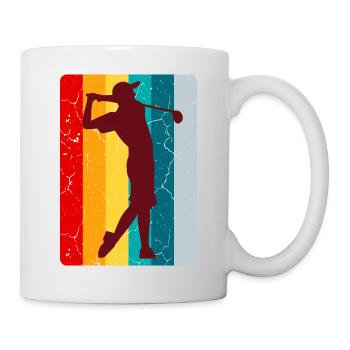 GOLF RETRO Golfer Outfit Golferinnen Golf Spieler - Tasse - Weiß - Rechts