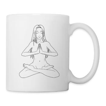 Yoga Meditation Femme nue Silhouette - Mug blanc - blanc - Droite