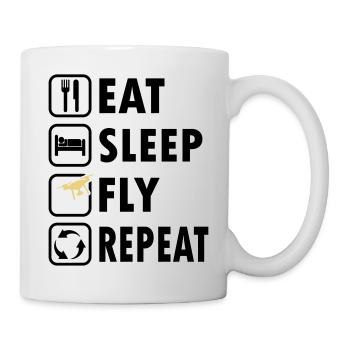 Eat Sleep Fly Repeat - Mug blanc - blanc - Droite