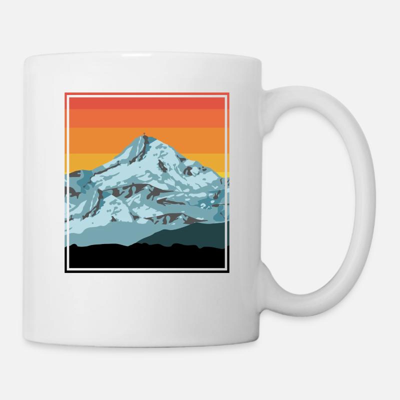 Mountains peaks - mountains - vintage sunset - Mug - white