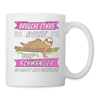 BRAUCHE ETWAS RUHE BIN SCHWANGER - Tasse - Weiß - Rechts