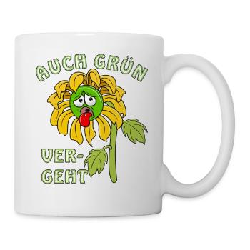 SONNENBLUME VERWELKT AUCH GRÜN VERGEHT - Tasse - Weiß - Rechts