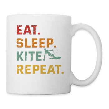 Eat Sleep Kite Repeat Retro Kitesurfer Athlete - Mug - white - Right