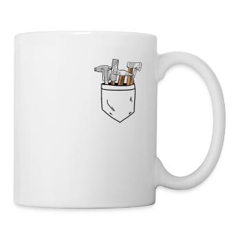 Woodworking Tools Fake Pocket Carpenter Gift Funny - Mug - white - Right