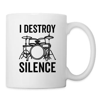 I Destroy Silence Drummer - Tasse - Weiß - Rechts