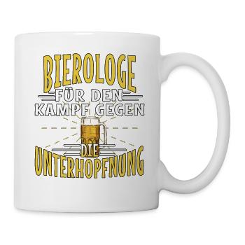 Lustige Bier Sprüche Virologe Biertrinker Bier - Tasse - Weiß - Rechts