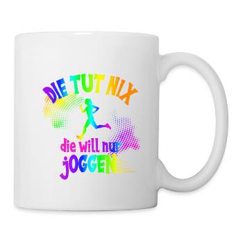 Läuferin, die tut nix, die will nur joggen, Jogger - Tasse - Weiß - Rechts