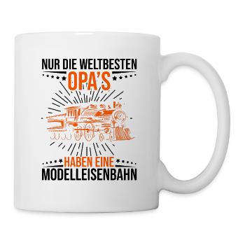 Weltbester Modelleisenbahn Opa - Tasse - Weiß - Rechts