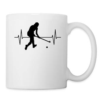 Hockey hockey hockey joueur de hockey cadeau de battement de cœur - Mug blanc - blanc - Droite