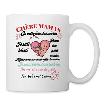fête des mères - femme enceinte - grossesse - Mug blanc - blanc - Droite